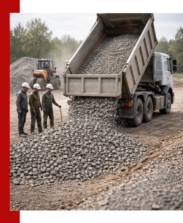 Доставка гравийного щебня фракции 70-120 в Красноуфимске