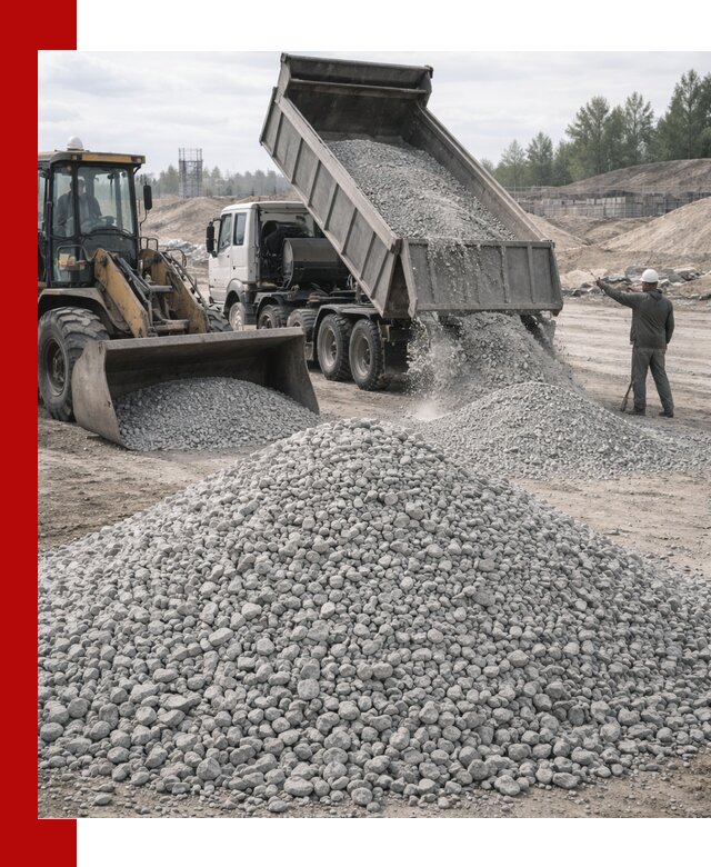 Доставка известнякового щебня фр. 5–20 в Красноуфимске