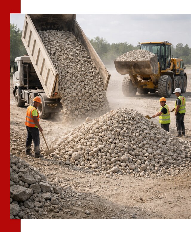 Доставка известнякового щебня фр. 40-70 в Красноуфимске