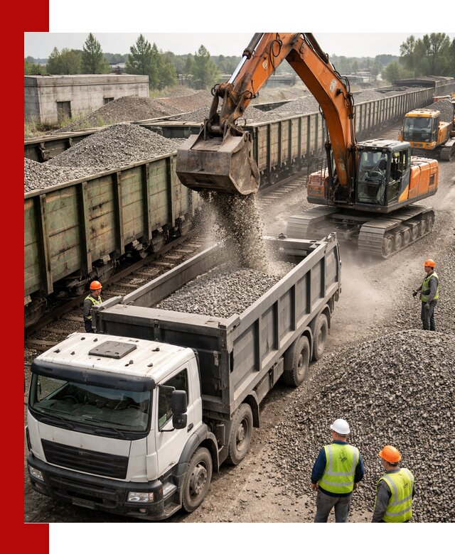 Железнодорожный щебень фракция 25–60 для поставок в Красноуфимске