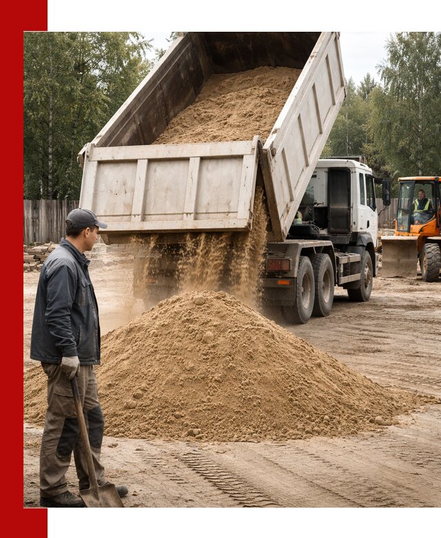 Доставка и продажа песка с разгрузкой в Красноуфимске