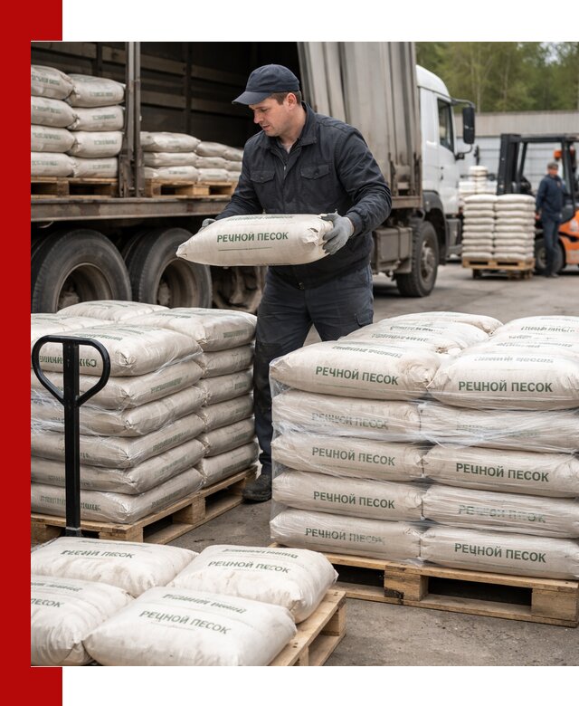 Речной песок в мешках с доставкой в Красноуфимске