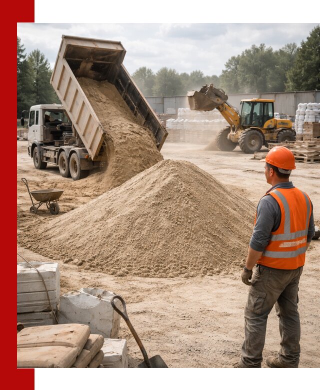 Доставка строительного песка с самосвалом в Красноуфимске