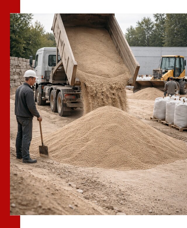 Кварцевый песок фракция 0–3 мм с доставкой в Красноуфимске