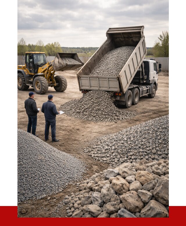 Гравий и камень с доставкой в Красноуфимске от 4266 р. - ПРОНЕРУДКрф