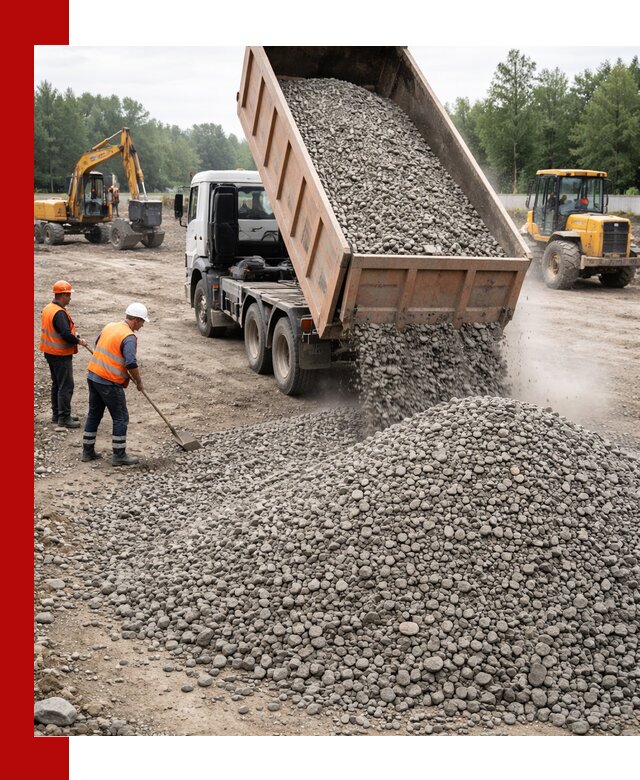 Доставка гравия фракции 40-70 в Красноуфимске оптом и в розницу