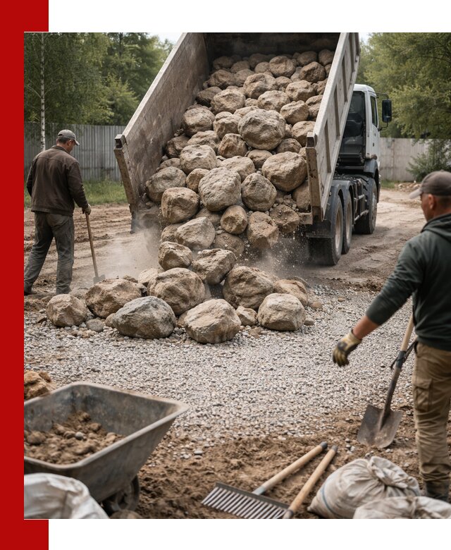 Доставка и укладка булыжника в Красноуфимске