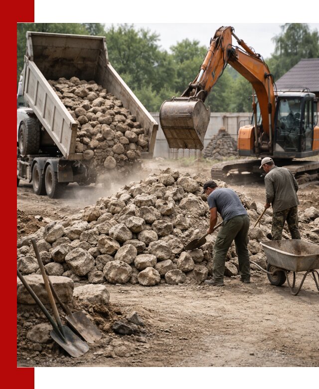 Доставка и разгрузка бутового камня в Красноуфимске