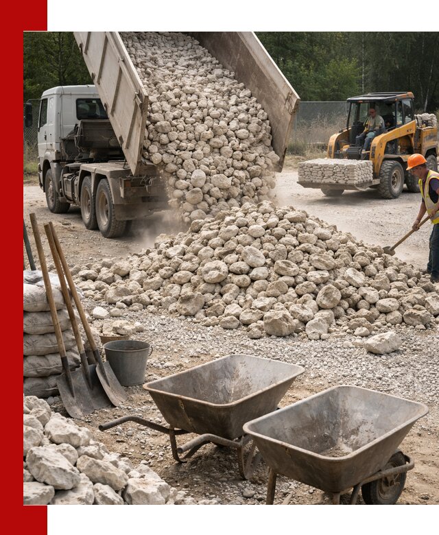 Доставка и продажа бутового известнякового камня в Красноуфимске