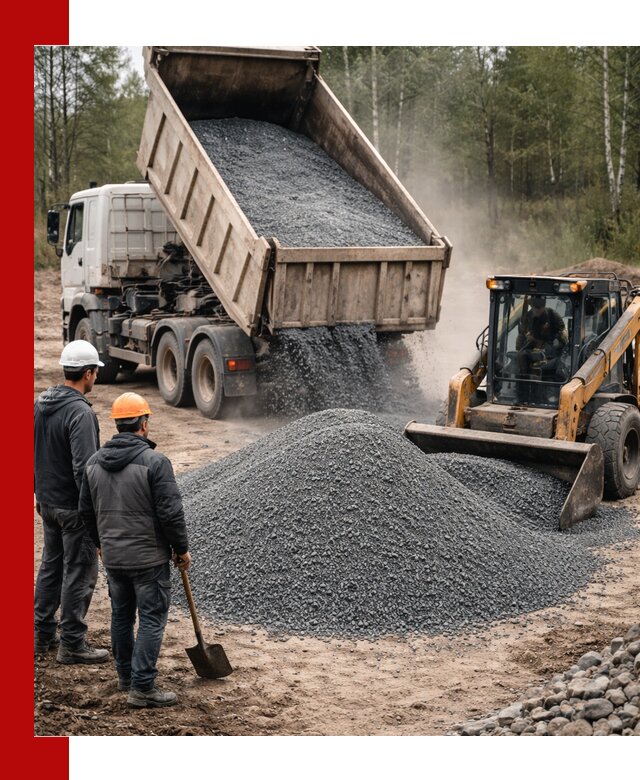 Гранитный отсев 0-5 с доставкой и разгрузкой в Красноуфимске