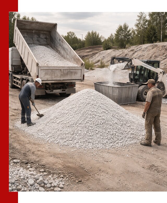 Доставка и продажа белой мраморной крошки в Красноуфимске