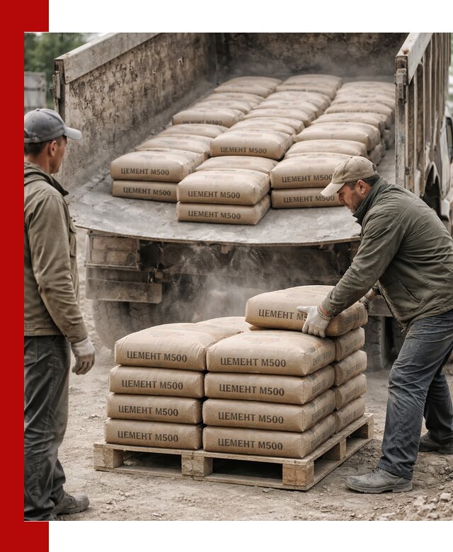 Цемент М500 с доставкой самосвалом в Красноуфимске