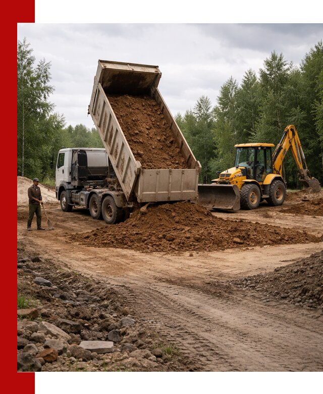 Доставка суглинка самосвалами в Красноуфимске подсыпка и планировка