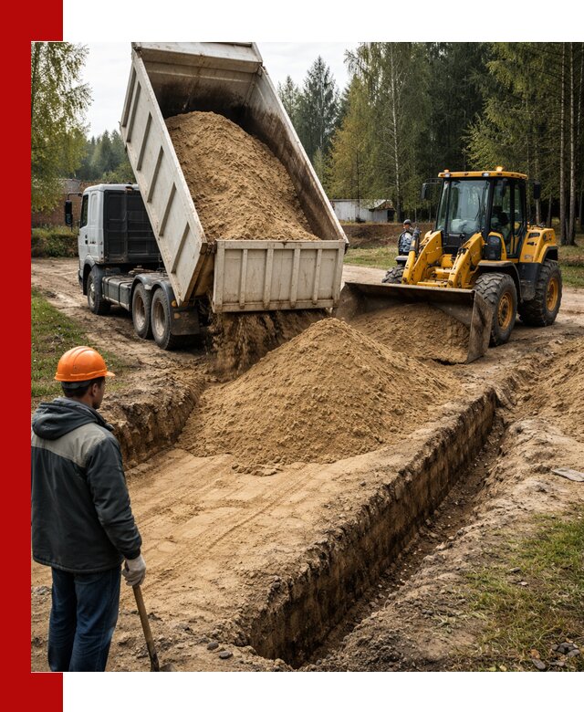 Доставка песчаного грунта в Красноуфимске для строительных работ