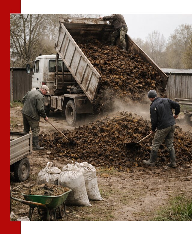 Доставка коровьего навоза самосвалом в Красноуфимске