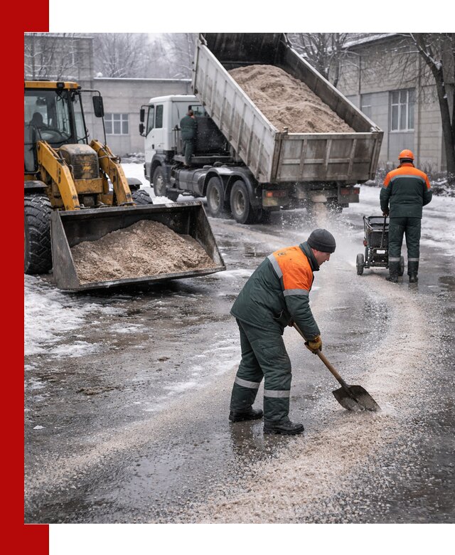 Реагент против гололеда с доставкой и нанесением в Красноуфимске