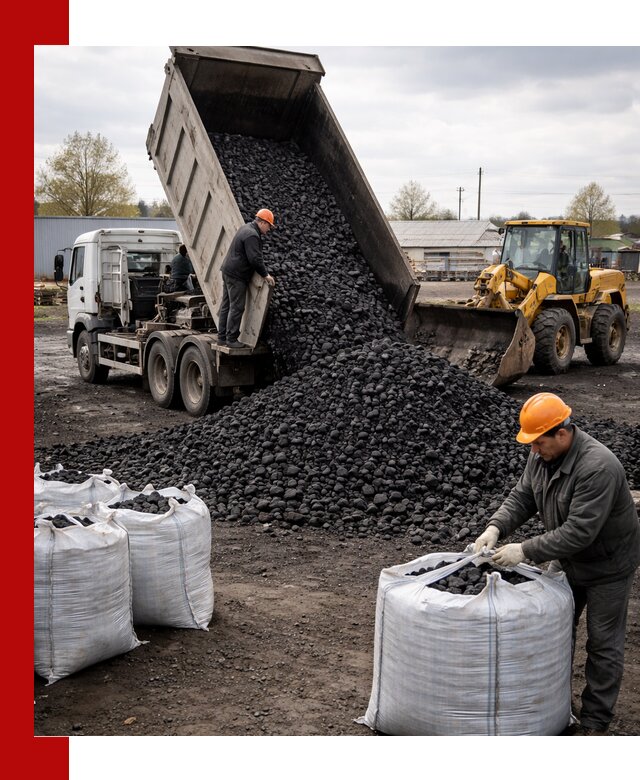 Доставка каменного угля в Красноуфимске оптом и в розницу