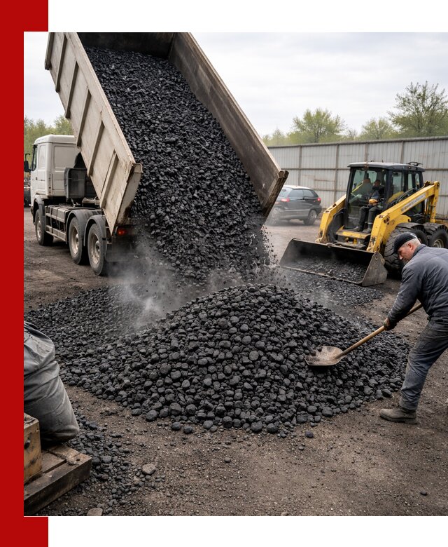 Доставка угля орех в Красноуфимске оптом и в розницу