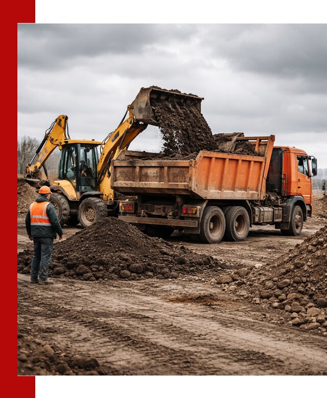 Вывоз грунта и строительного мусора в Красноуфимске грузовыми самосвалами