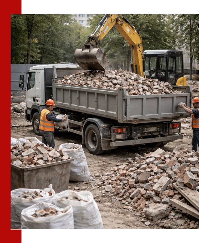 Вывоз строительного мусора в Красноуфимске с самосвалами и контейнерами