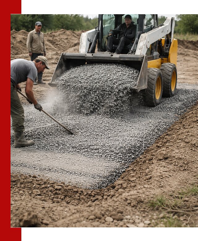 Устройство щебеночной подушки в Красноуфимске для дорог и фундаментов